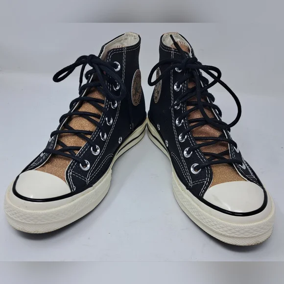 Converse Chuck Taylor Women's High Top Shoes Black Gold Glitter 6.5 US 37 EU - Picture 12 of 16